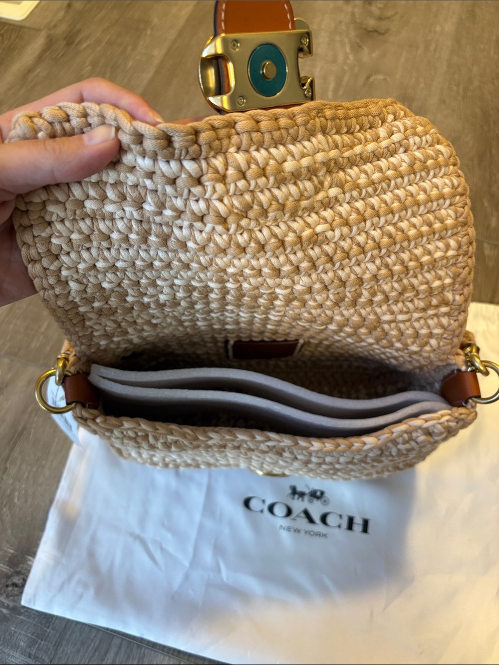 NWT Coach Crochet Soft Tabby Purse - Picture 4 of 11